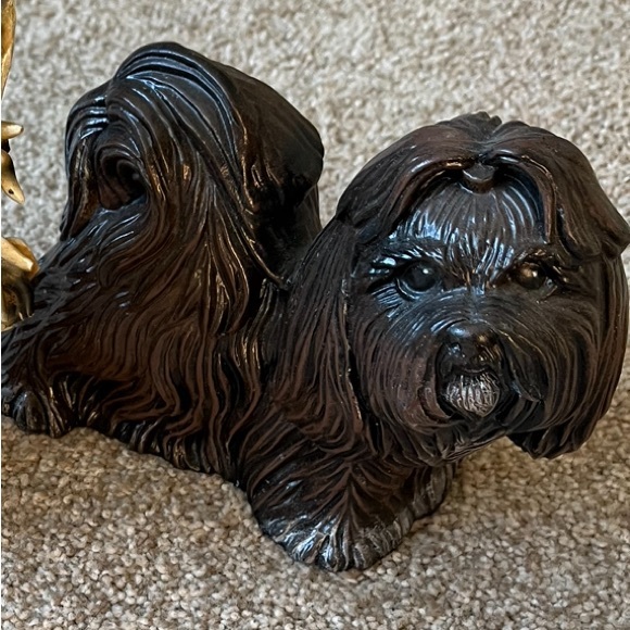 Handpainted Dot Painted Shih Tzu Dog Figure Ceramic Upcycle - Picture 4 of 4